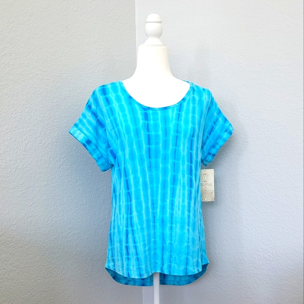 Balance Collection Active/Yoga Top! Tie Dye Blue L